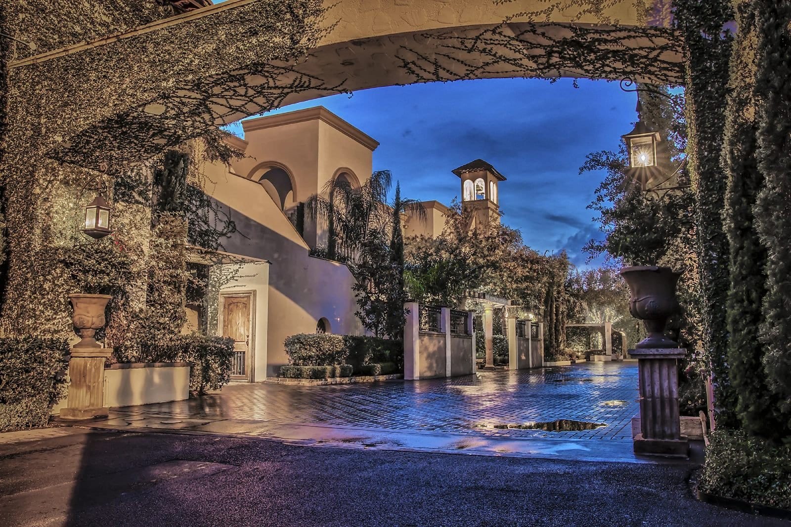 The front entrance of The Bell Tower on 34th in Houston