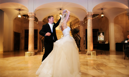 Bride and Groom Dancing in the Columned Hall, The Bell Tower on 34th